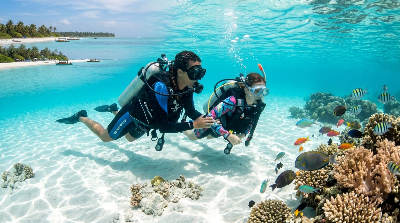Beginner Scuba Diving Training in Calm Agatti Lagoon